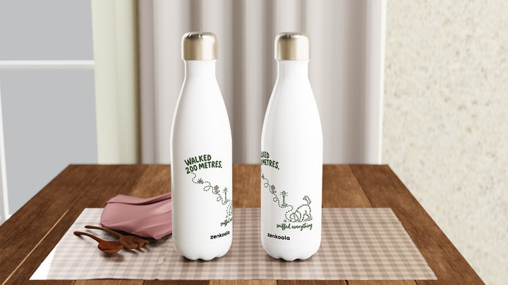 Two Sniffed Everything water bottles on a table, Zen Koala Australia