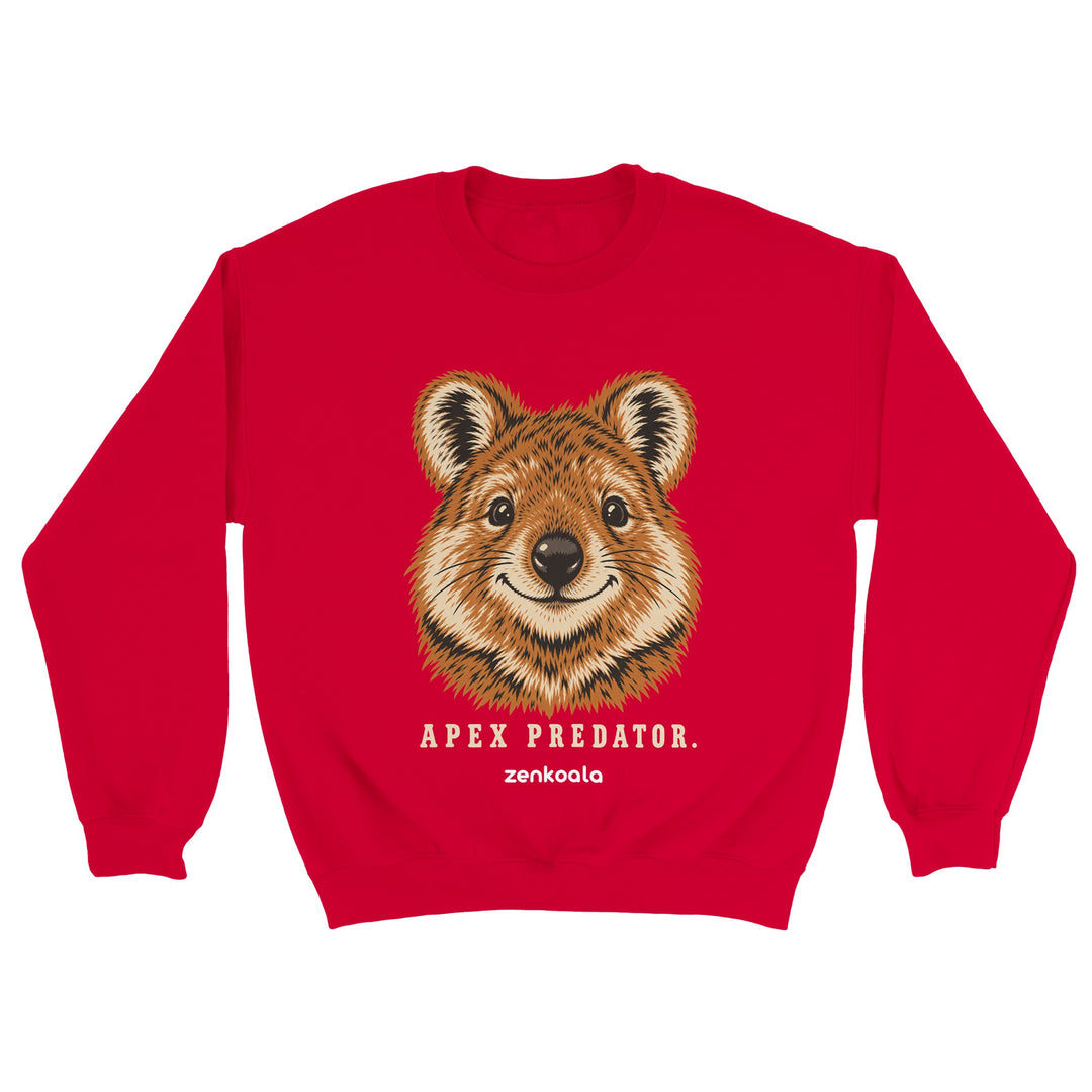Apex Predator feel-good sweatshirt in red, Zen Koala Australia