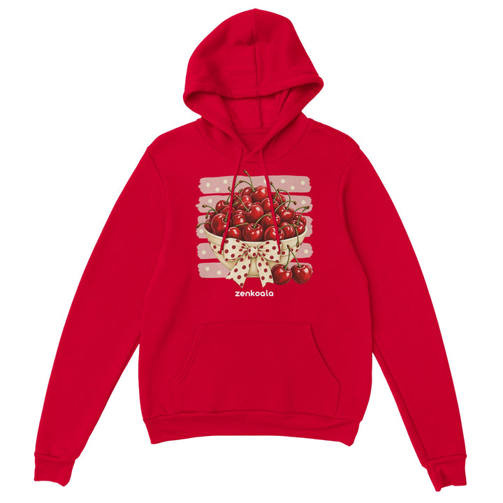 Cherries feel-good hoodie in red, Zen Koala Australia