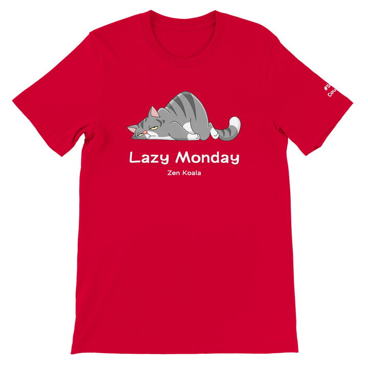 Lazy Monday feel-good t-shirt in red — Zen Koala Australia