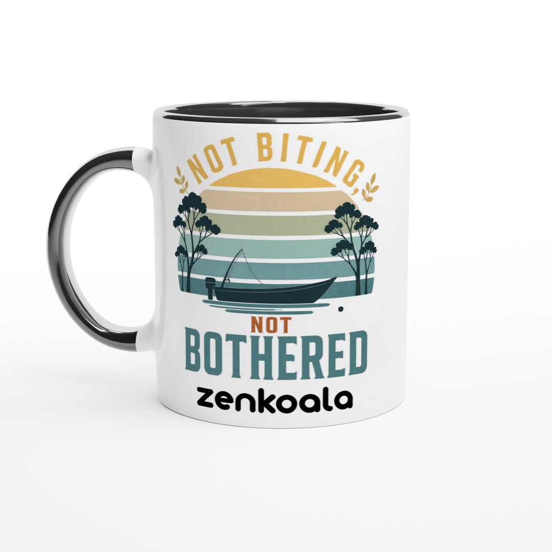 Not Biting Not Bothered feel-good mug, black inside — Zen Koala Australia