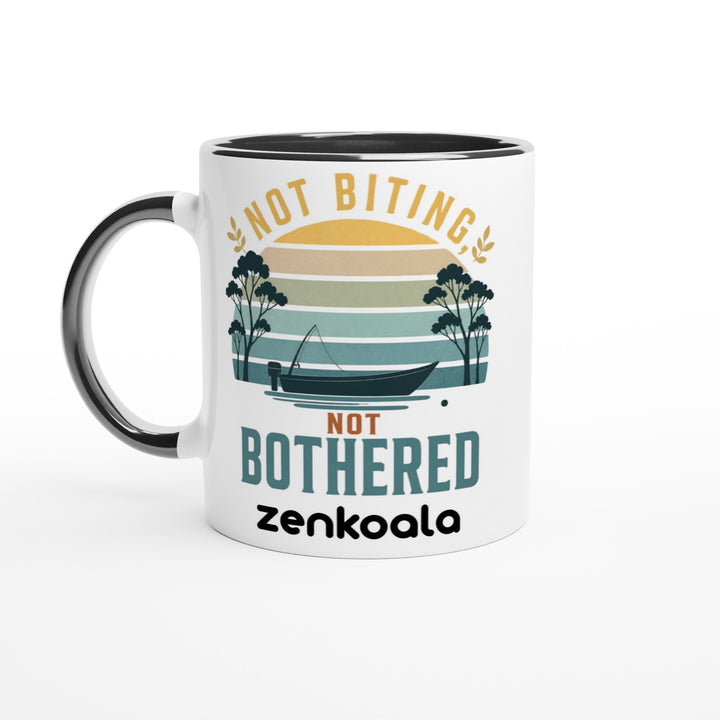 Not Biting Not Bothered feel-good mug, black inside — Zen Koala Australia