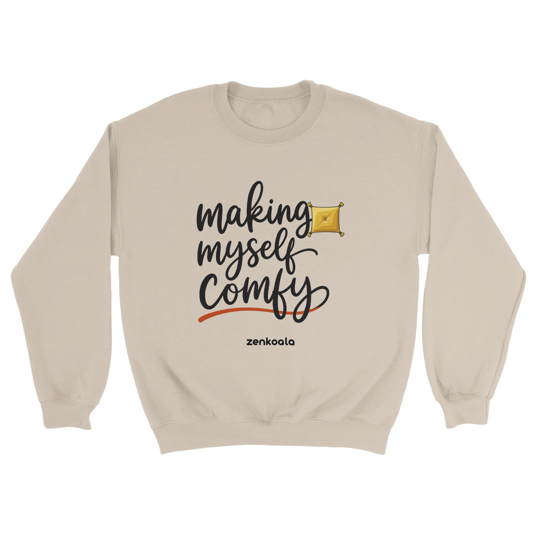 Making Myself Comfy feel-good sweatshirt in sand, Zen Koala Australia