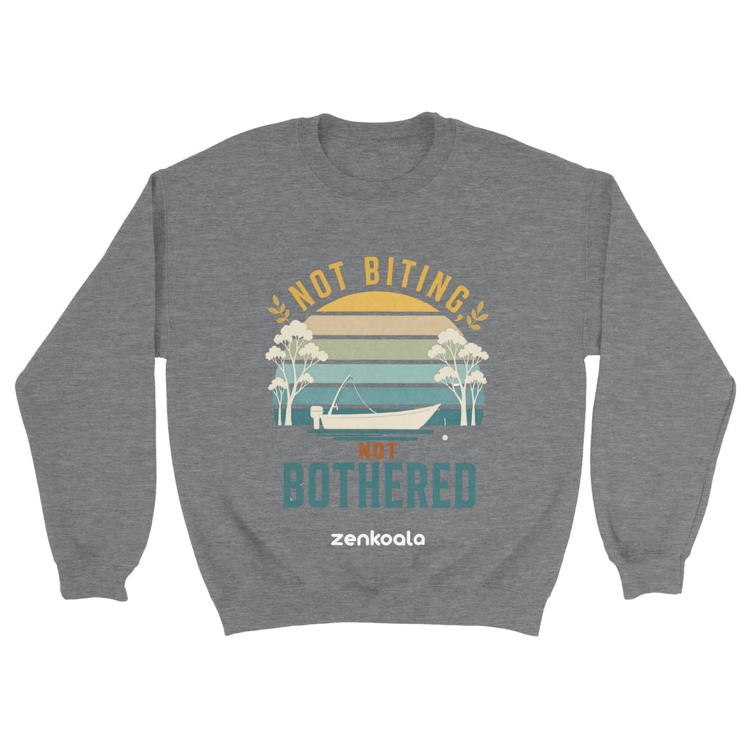 Not Biting Not Bothered feel-good sweatshirt in sport grey — Zen Koala Australia