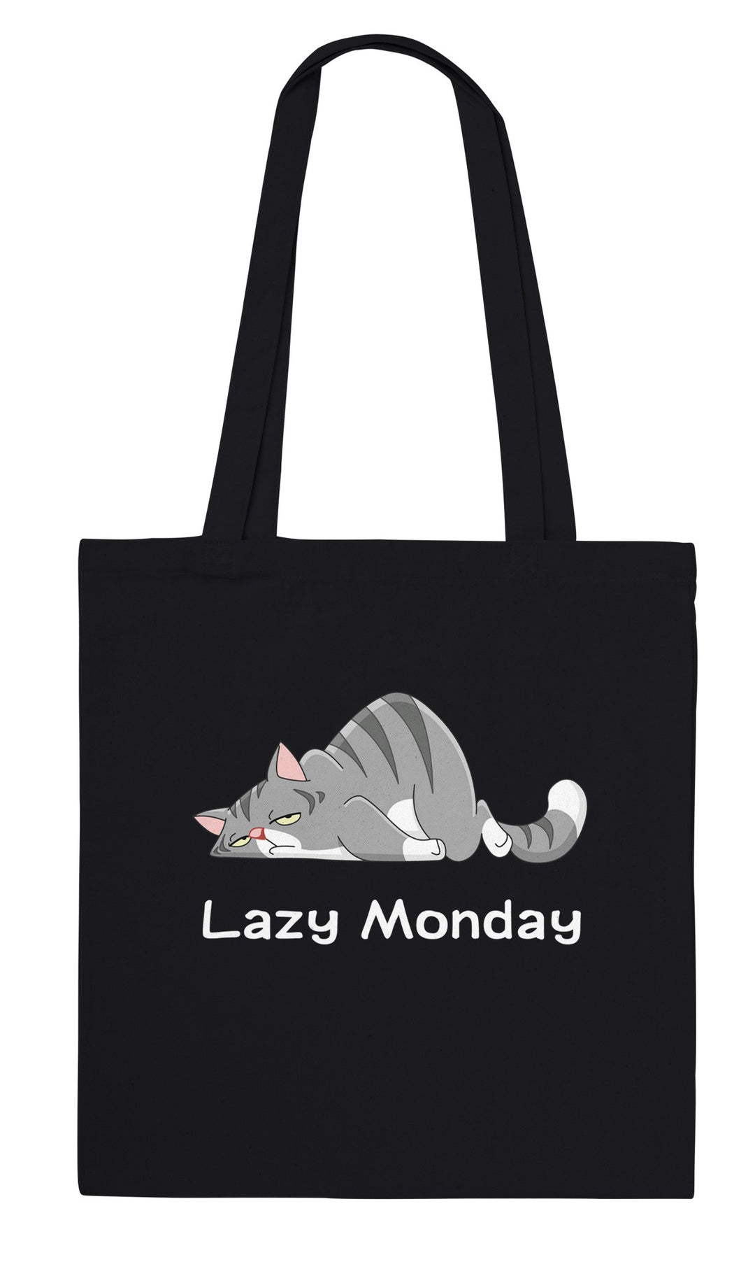 Lazy Monday feel-good tote bag in black, Zen Koala Australia