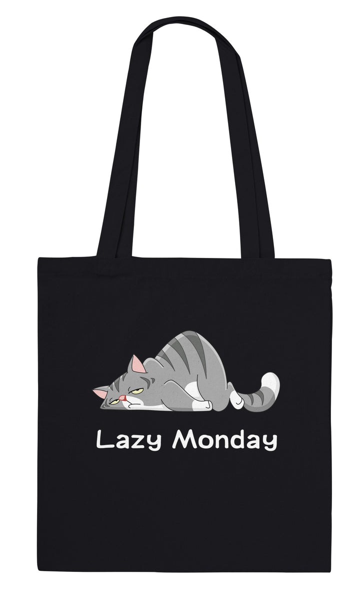 Lazy Monday feel-good tote bag in black, Zen Koala Australia