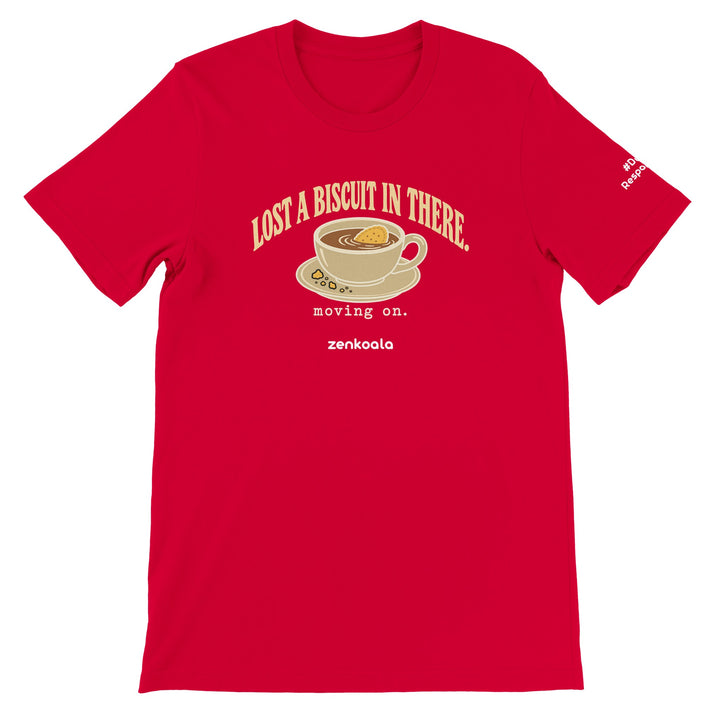 Lost a Biscuit in There feel-good tee in red, Zen Koala Australia