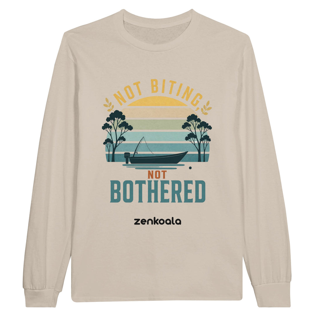 Not Biting Not Bothered long sleeve tee in sand — Zen Koala Australia