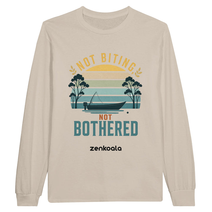 Not Biting Not Bothered long sleeve tee in sand — Zen Koala Australia
