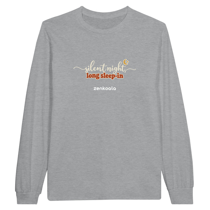 Silent Night Long Sleep-In feel-good long sleeve tee in sports grey, Zen Koala Australia