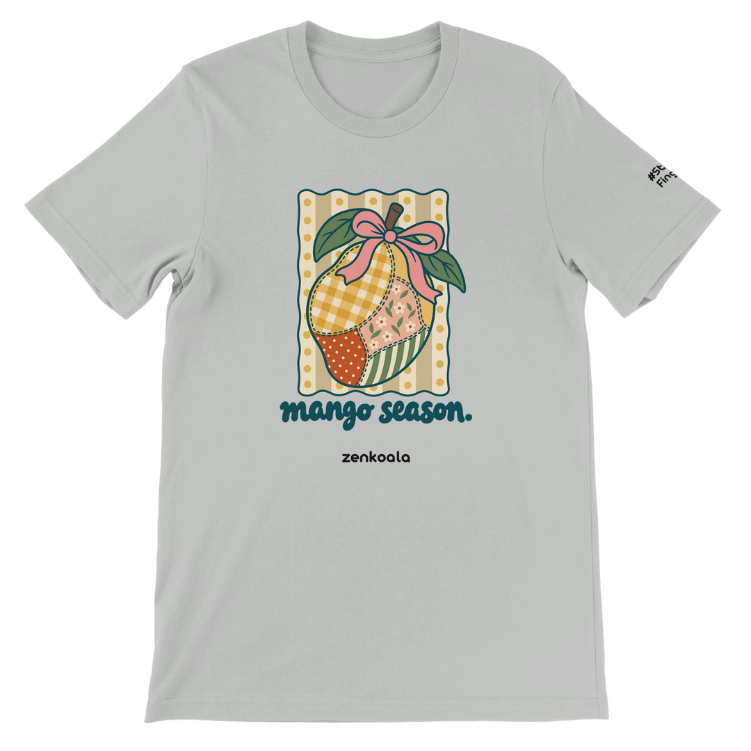 Mango Season feel-good tee in silver, Zen Koala Australia