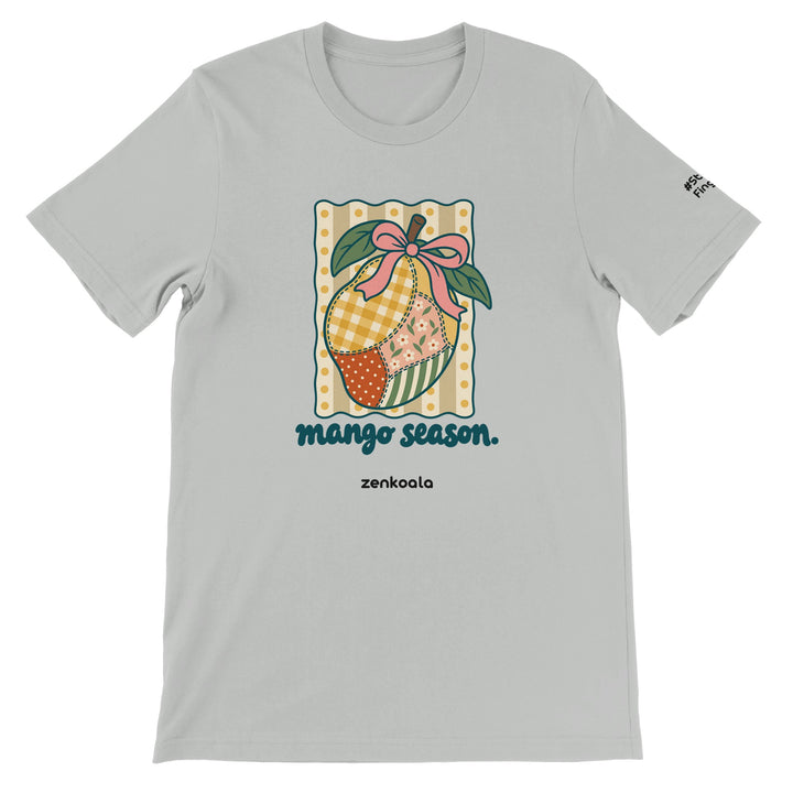 Mango Season feel-good tee in silver, Zen Koala Australia