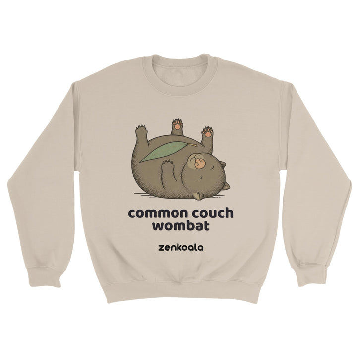 Common Couch Wombat feel-good sweatshirt in sand — Zen Koala Australia