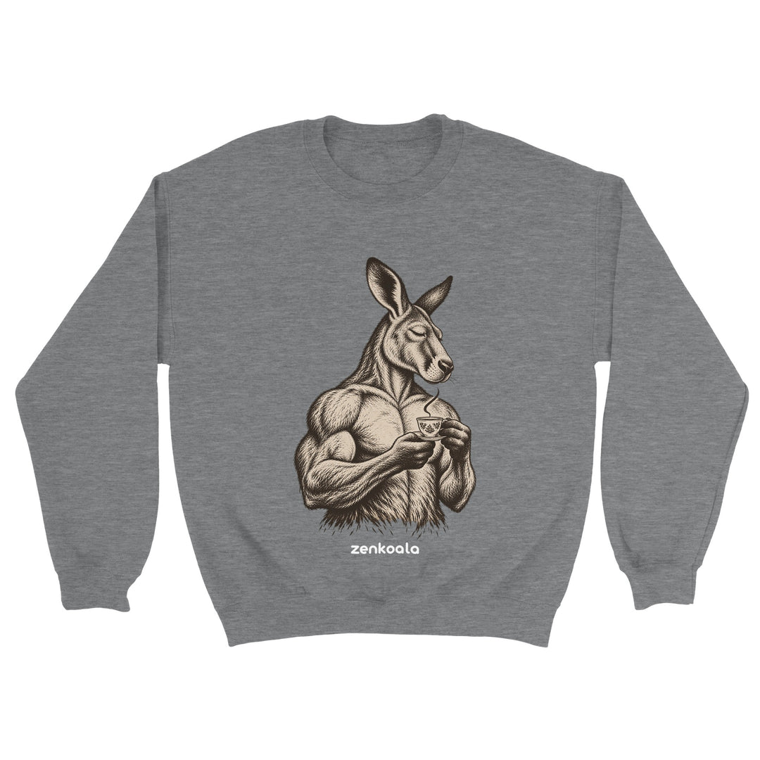Buff Roo Teacup feel-good sweatshirt in sport grey, Zen Koala Australia