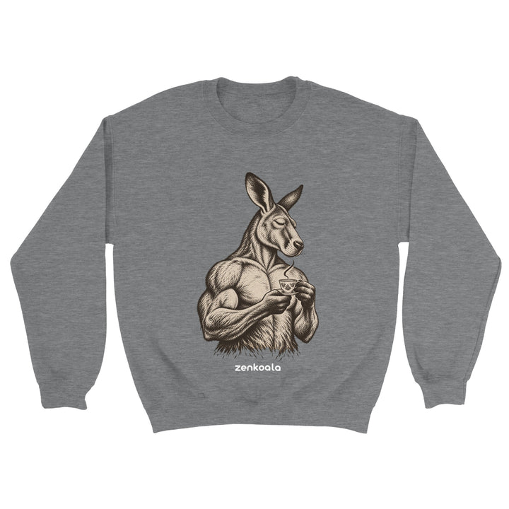 Buff Roo Teacup feel-good sweatshirt in sport grey, Zen Koala Australia