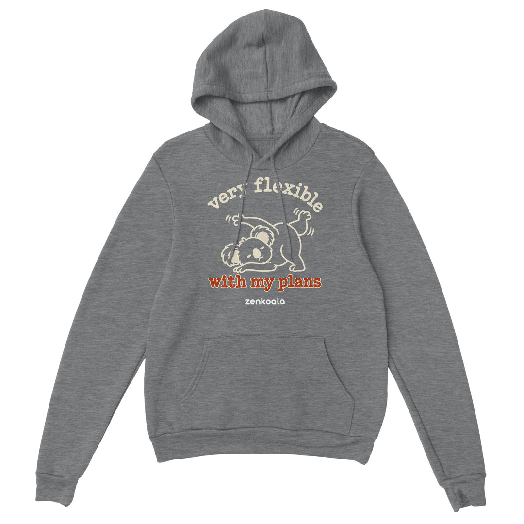 Very Flexible With My Plans feel-good hoodie in sport grey, Zen Koala Australia