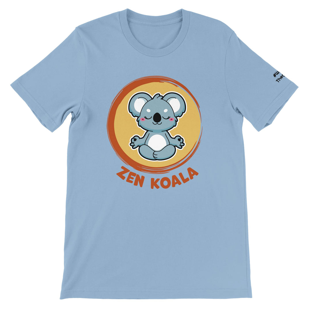 Zen Koala feel-good t-shirt in light blue — Zen Koala Australia