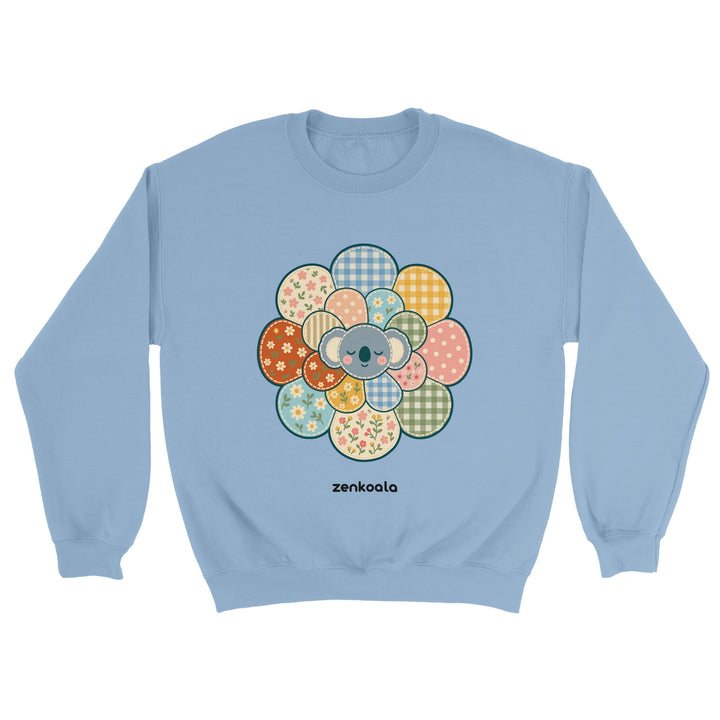 Zen Mandala Flower feel-good sweatshirt in light blue, Zen Koala Australia