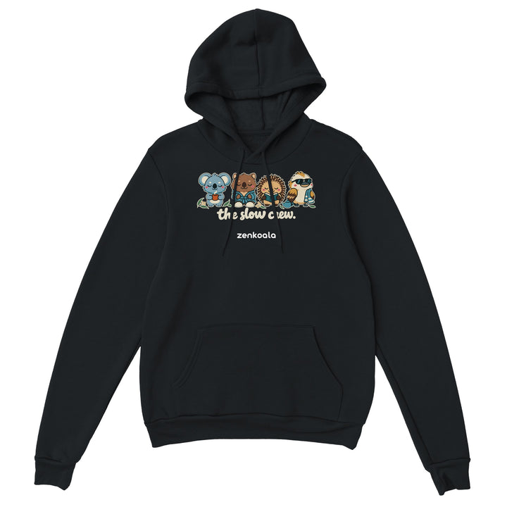 The Slow Crew feel-good hoodie in black, Zen Koala Australia