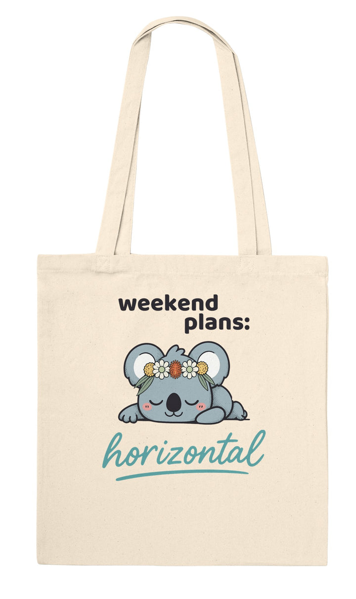 Weekend Plans Horizontal Koala feel-good tote bag in natural, Zen Koala Australia