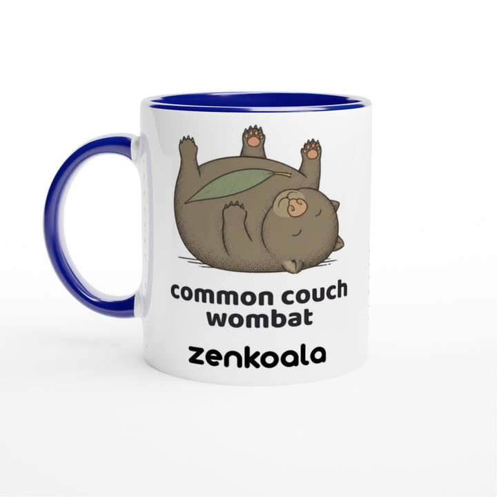 Common Couch Wombat feel-good mug, blue inside — Zen Koala Australia