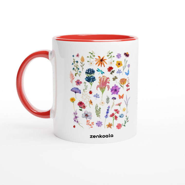 Stay Wild feel-good mug: wildflowers scattered every which way, Zen Koala Australia