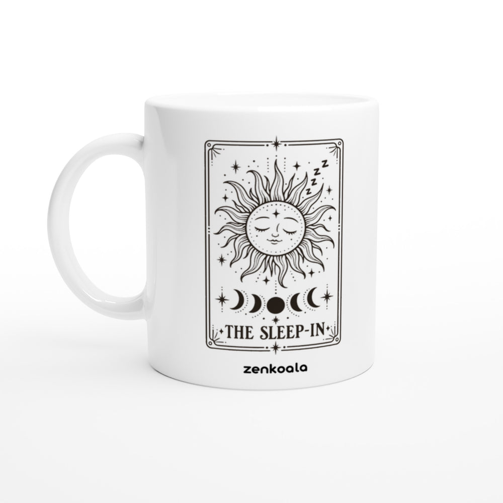 The Sleep-In mug in all white, Zen Koala Australia