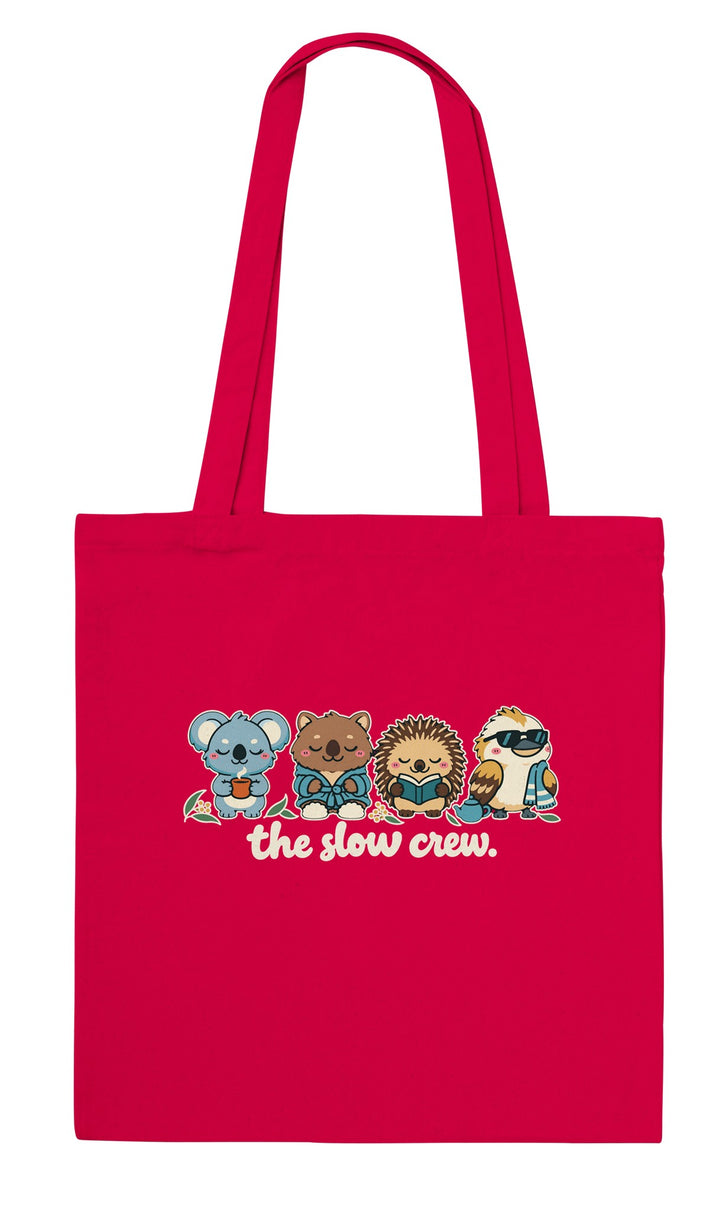 The Slow Crew feel-good tote bag in red, Zen Koala Australia