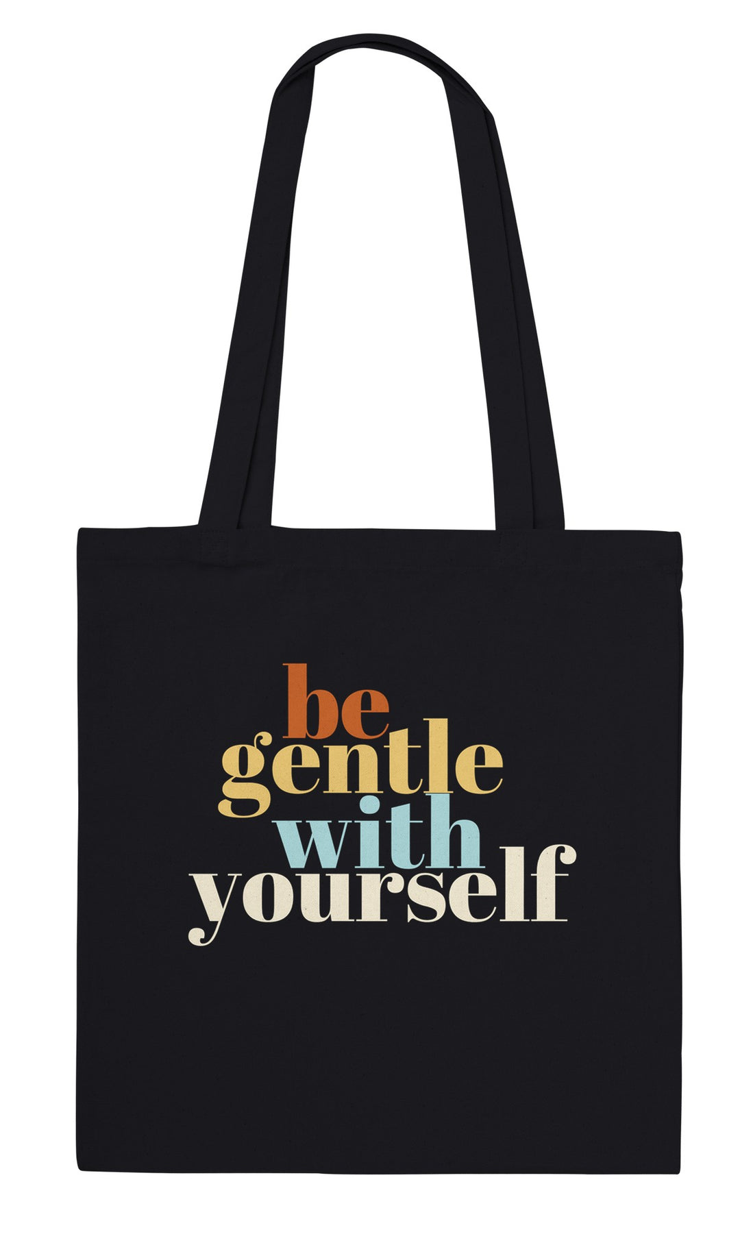 Be Gentle feel-good tote bag in black, Zen Koala Australia
