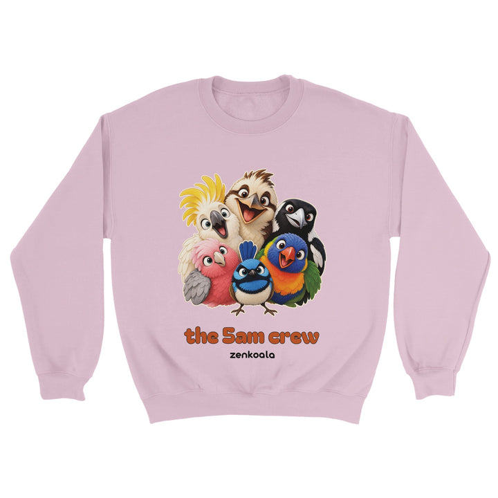 The 5am Crew feel-good sweatshirt in light pink, Zen Koala Australia