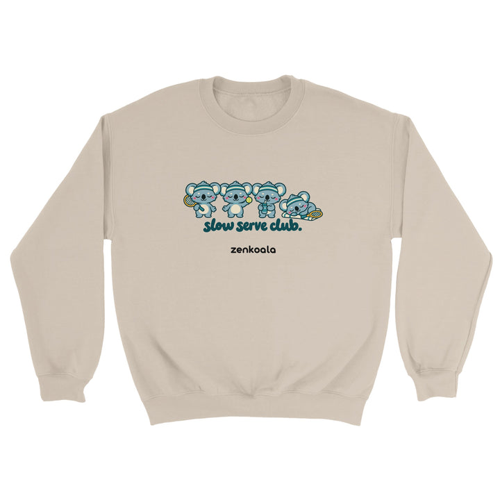 Slow Serve Club feel-good sweatshirt in sand, Zen Koala Australia