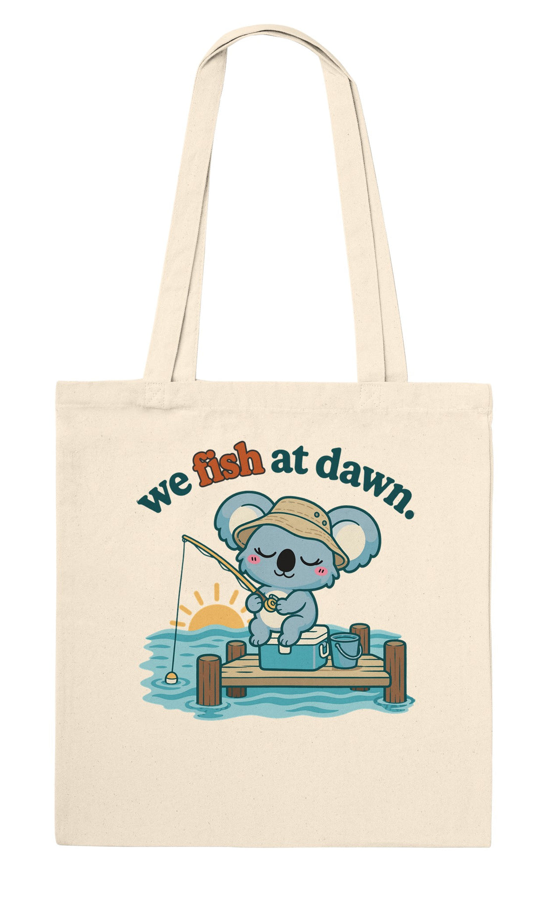 Back of the We Fish at Dawn tote bag: zenkoala.com.au, Zen Koala Australia