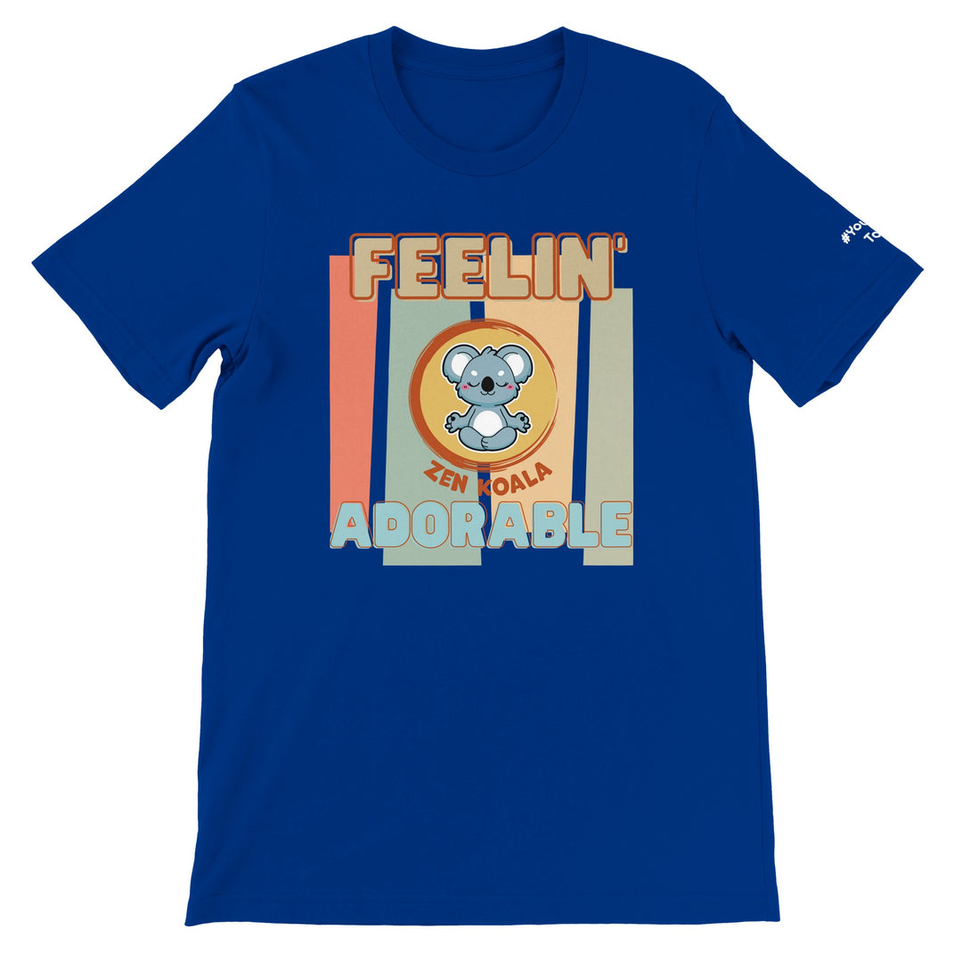 Feeling Adorable feel-good t-shirt in true royal blue — Zen Koala Australia