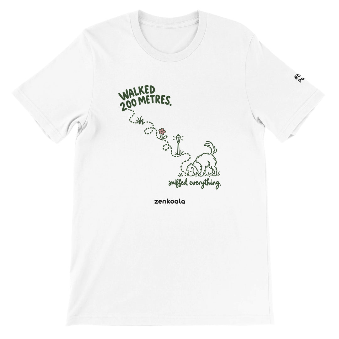 Sniffed Everything feel-good tee in white, Zen Koala Australia