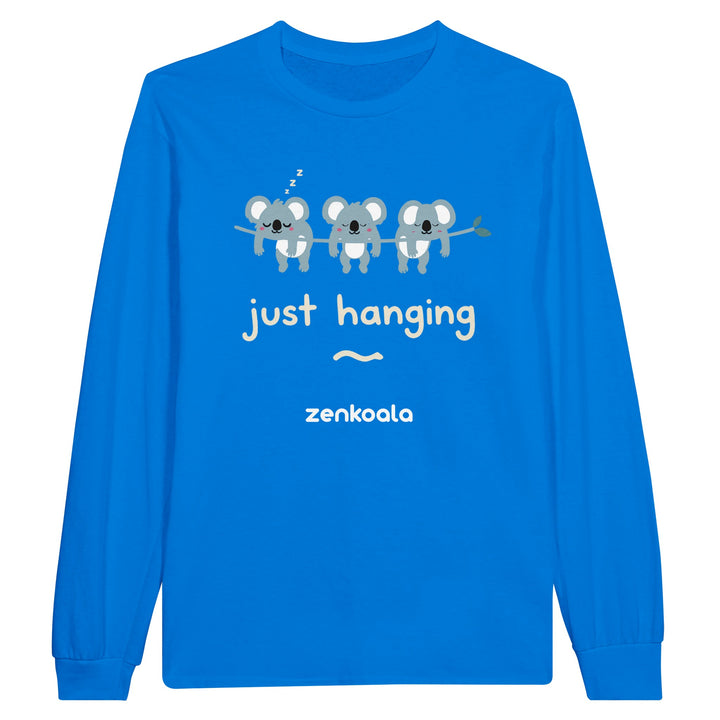 Just Hanging long sleeve tee in royal — Zen Koala Australia