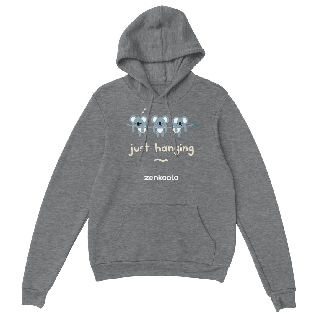 Just Hanging feel-good hoodie in Sport Grey — Zen Koala Australia