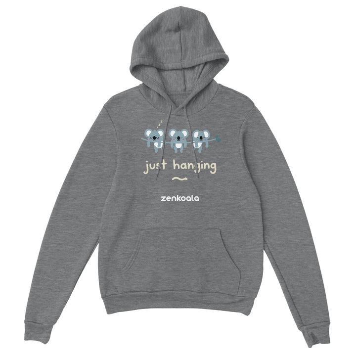 Just Hanging feel-good hoodie in Sport Grey — Zen Koala Australia