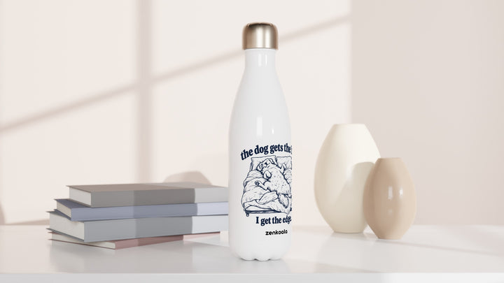 The Dog Gets the Bed water bottle beside books and vases, Zen Koala Australia