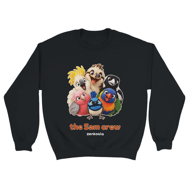 The 5am Crew feel-good sweatshirt in black, Zen Koala Australia