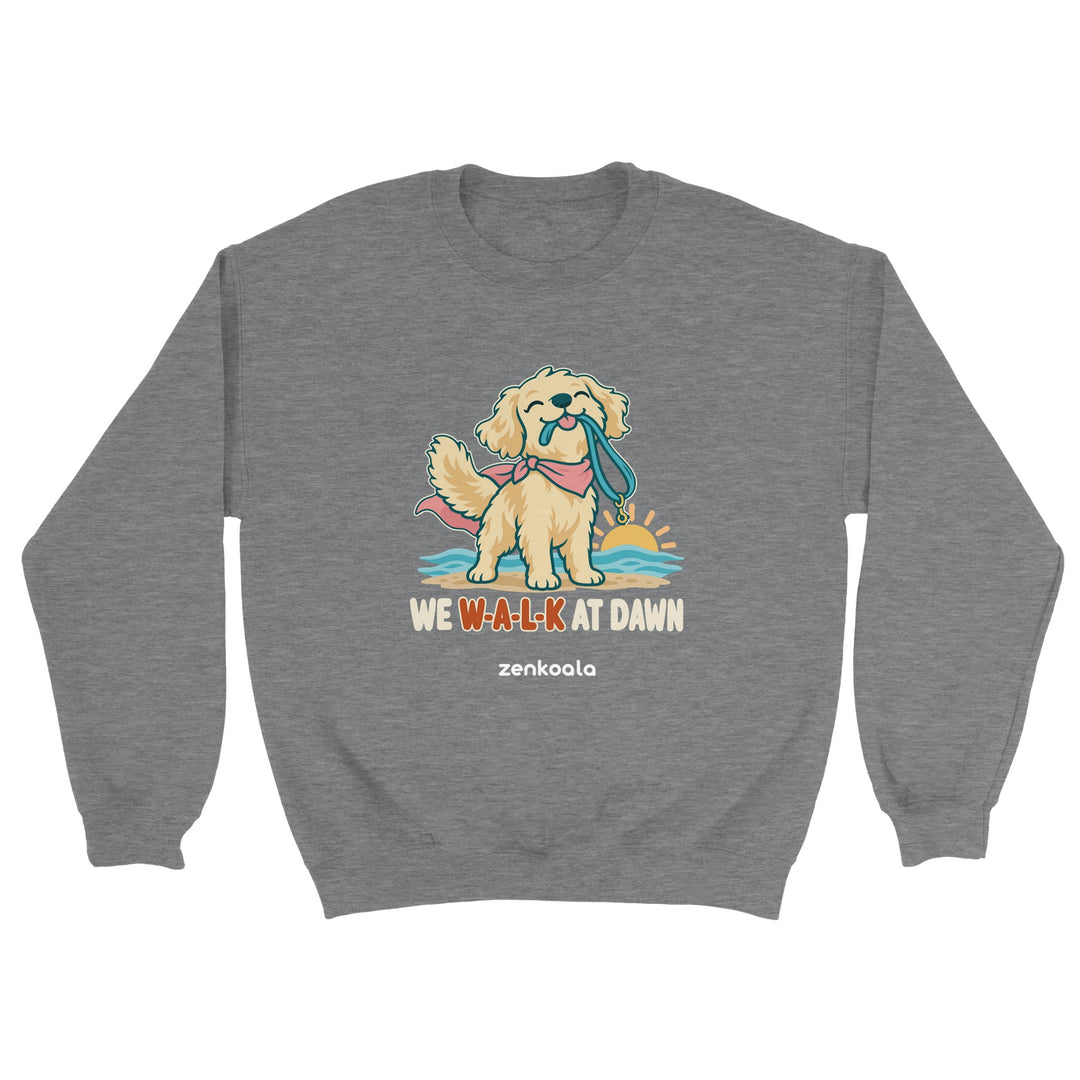 We Walk at Dawn feel-good sweatshirt in sport grey, Zen Koala Australia