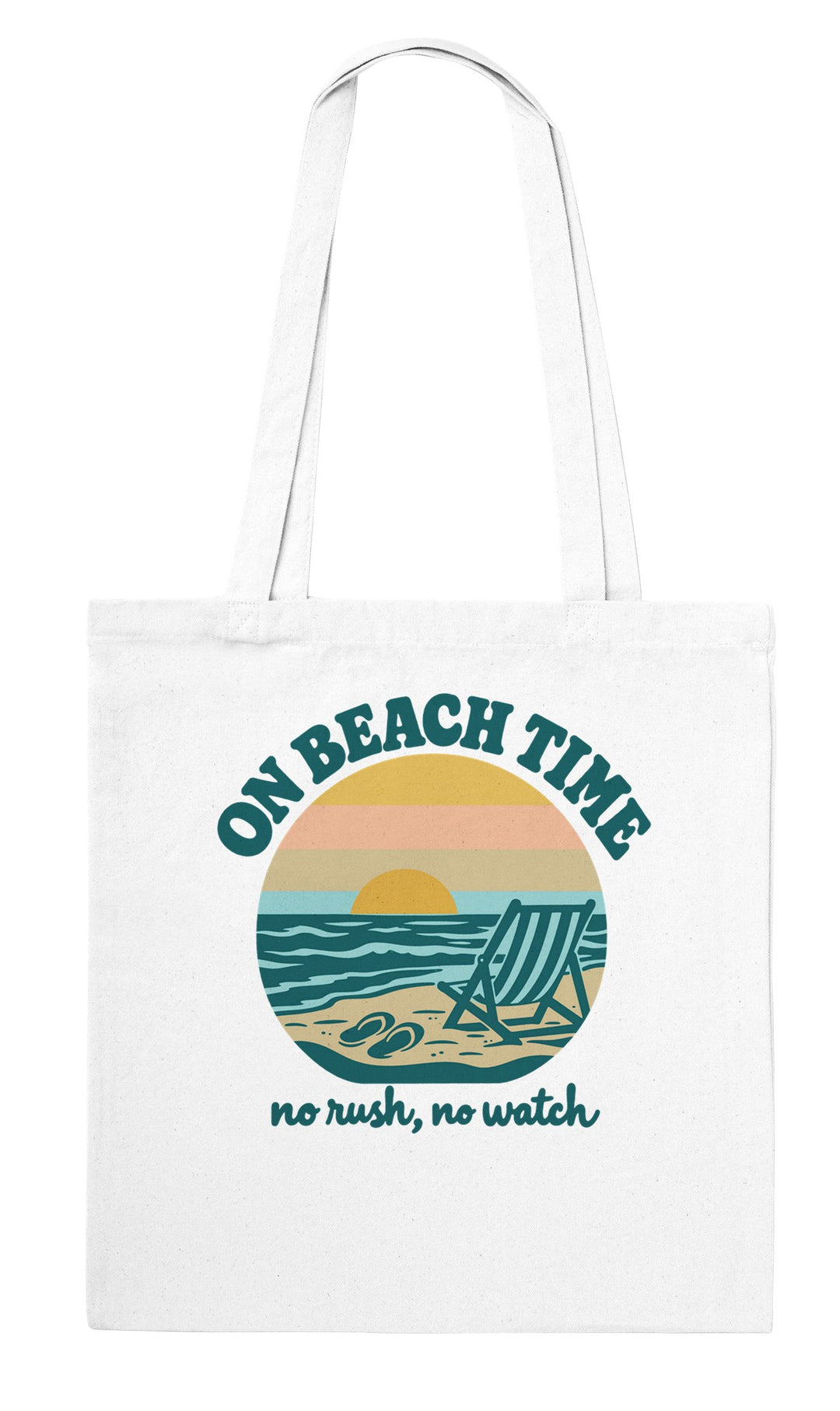 On Beach Time feel-good tote bag in white, Zen Koala Australia