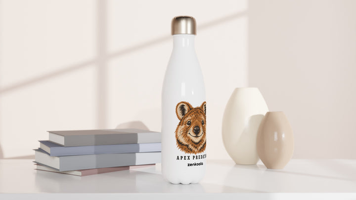 Apex Predator water bottle beside books and vases, Zen Koala Australia
