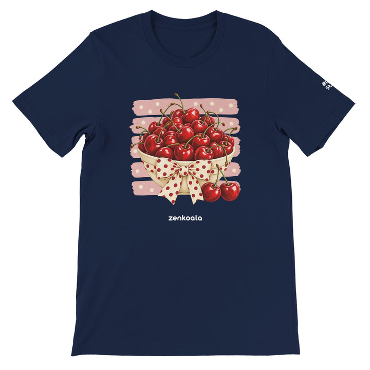 Cherries feel-good tee in navy, Zen Koala Australia