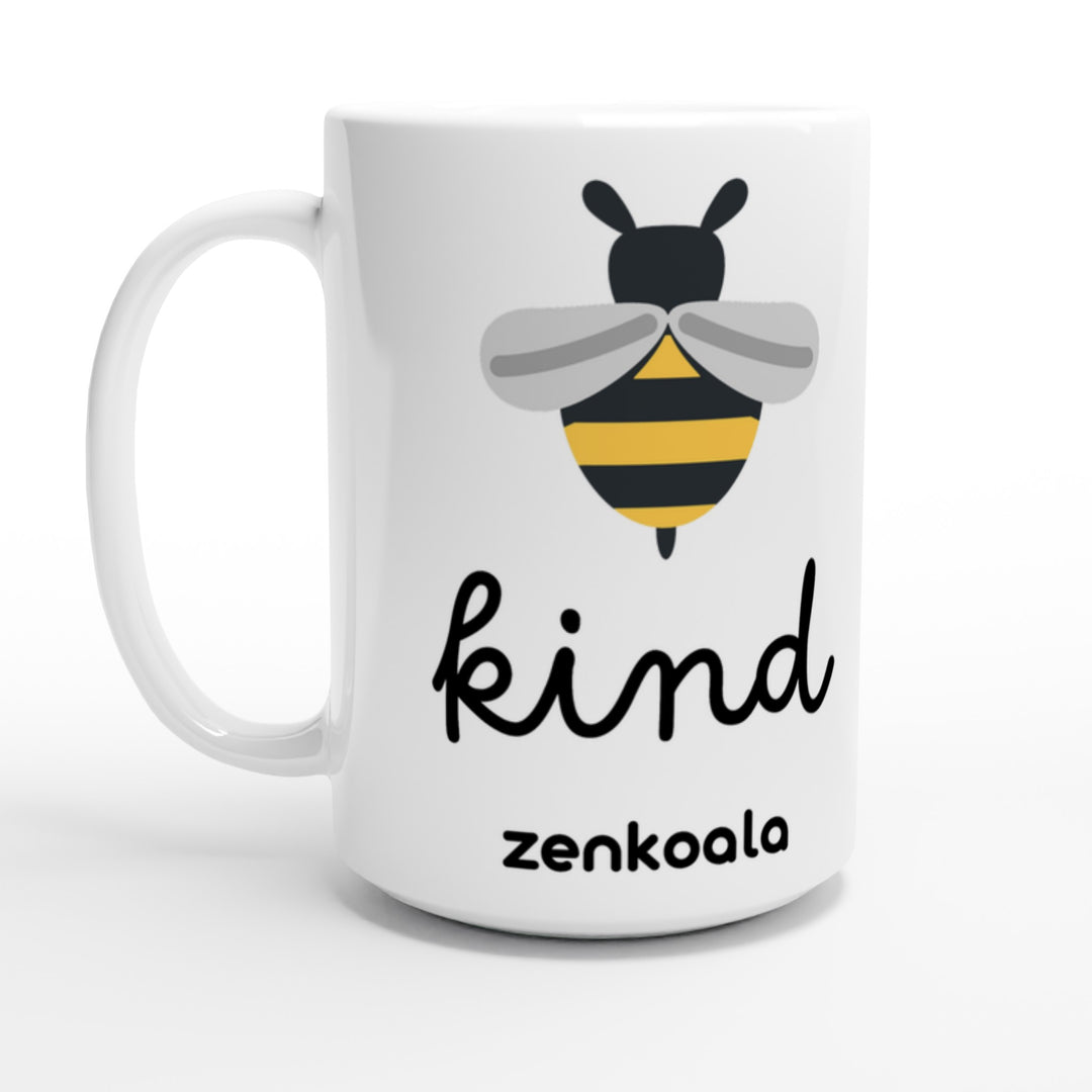 Bee Kind feel-good 15oz mug: a happy little bee and one kind word, Zen Koala Australia