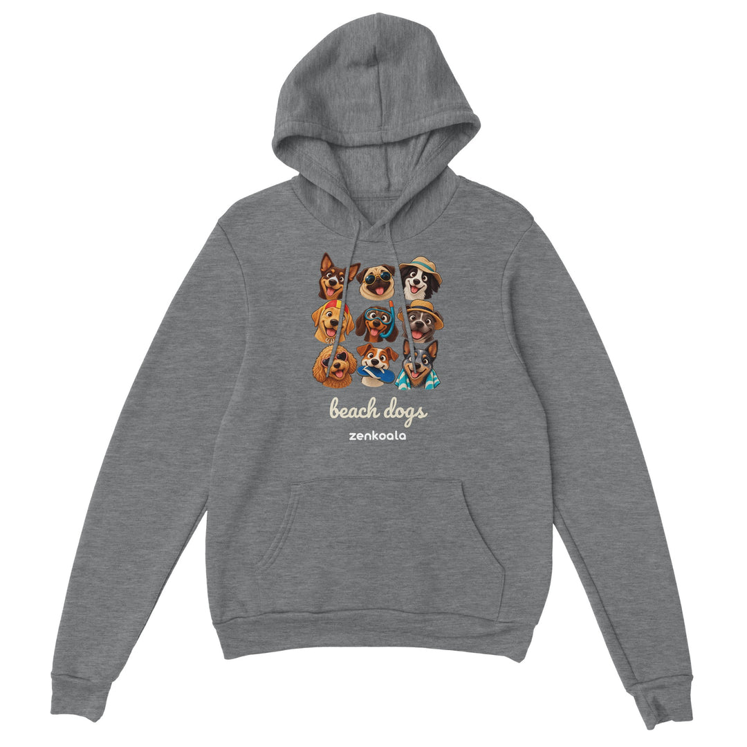 Beach Dogs feel-good hoodie in sport grey, Zen Koala Australia
