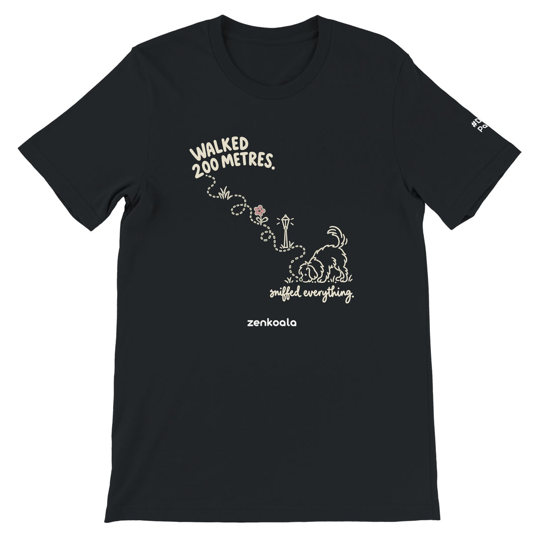 Sniffed Everything feel-good tee in black, Zen Koala Australia