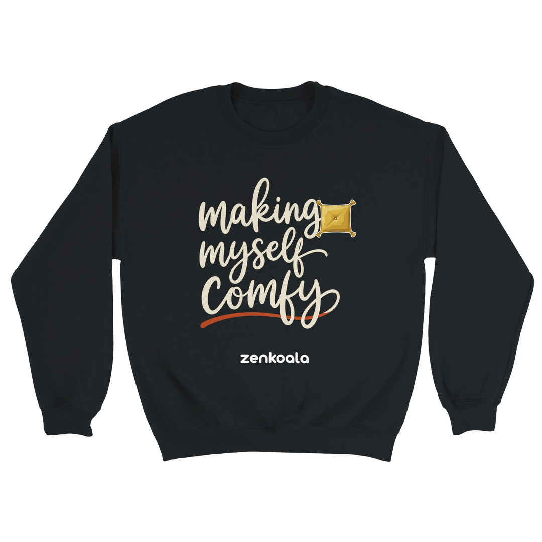 Making Myself Comfy feel-good sweatshirt in black — Zen Koala Australia