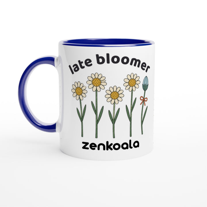 Late Bloomer feel-good mug, blue inside — Zen Koala Australia