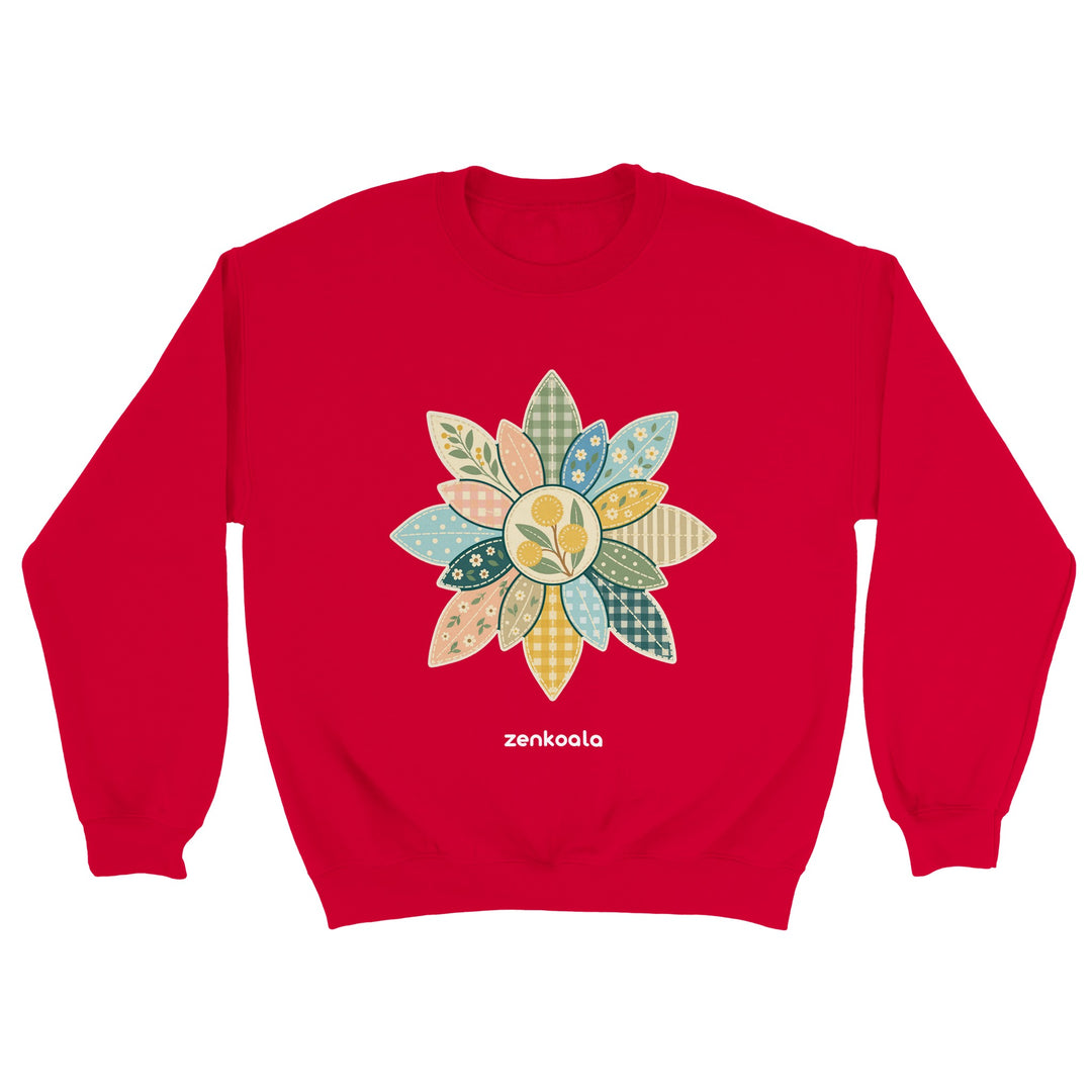 Wattle Mandala feel-good sweatshirt in red, Zen Koala Australia