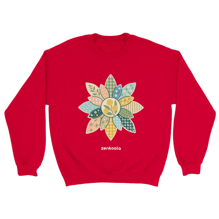 Wattle Mandala feel-good sweatshirt in red, Zen Koala Australia